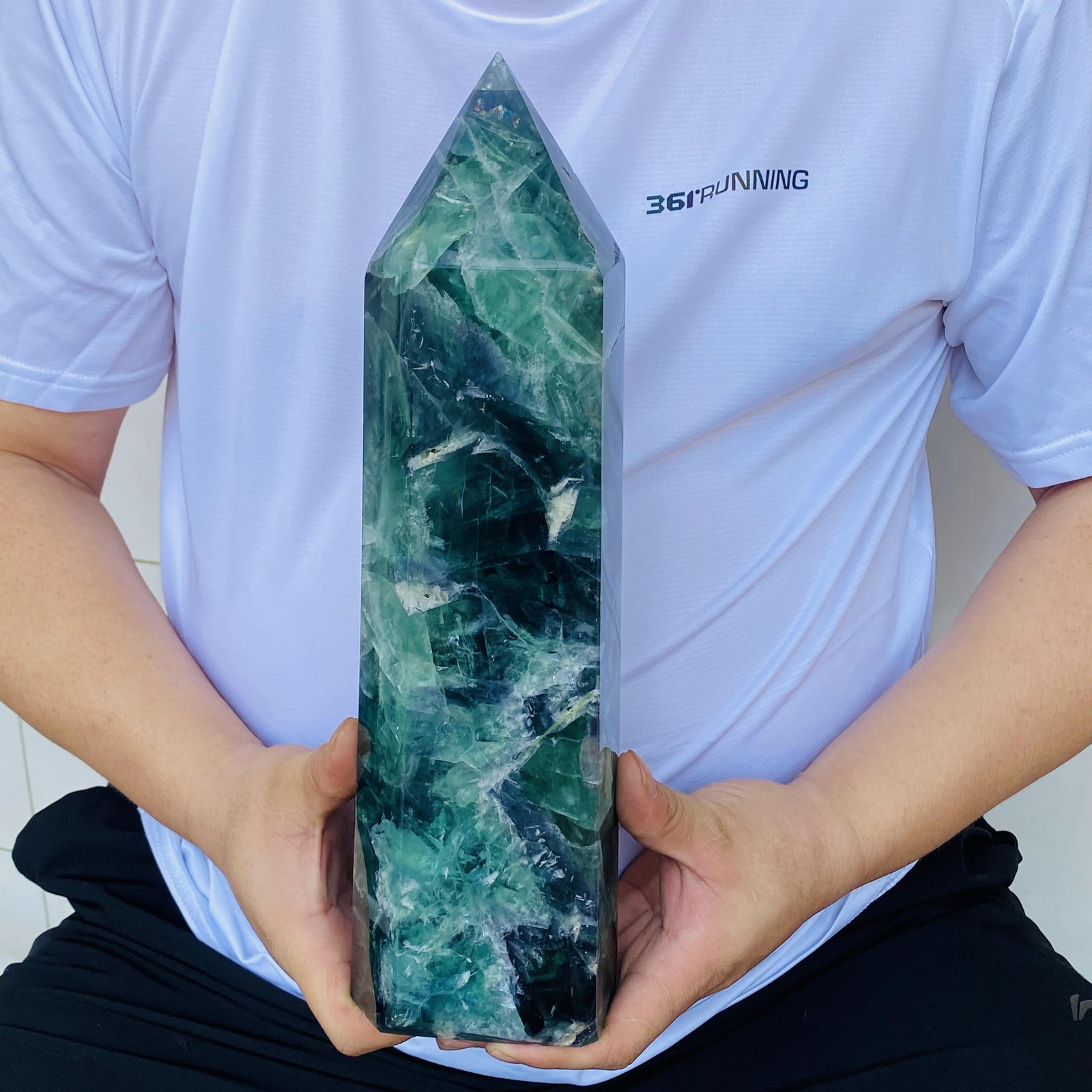 Natural Fluorite Obelisk Quartz Crystal Healing Reiki Wand Tower Point 4800g