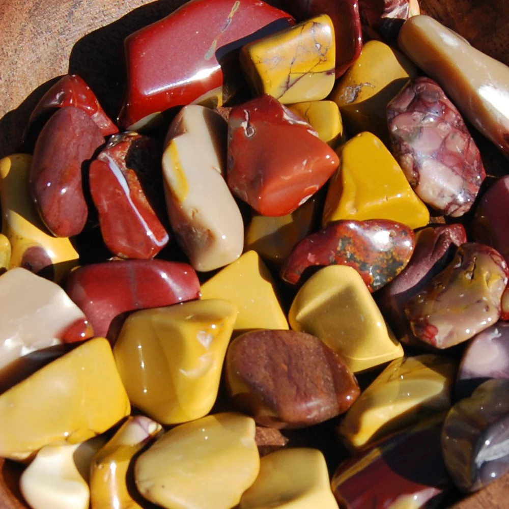 6pcs Mookaite Jasper Tumbled Stones, Small Crystal Set