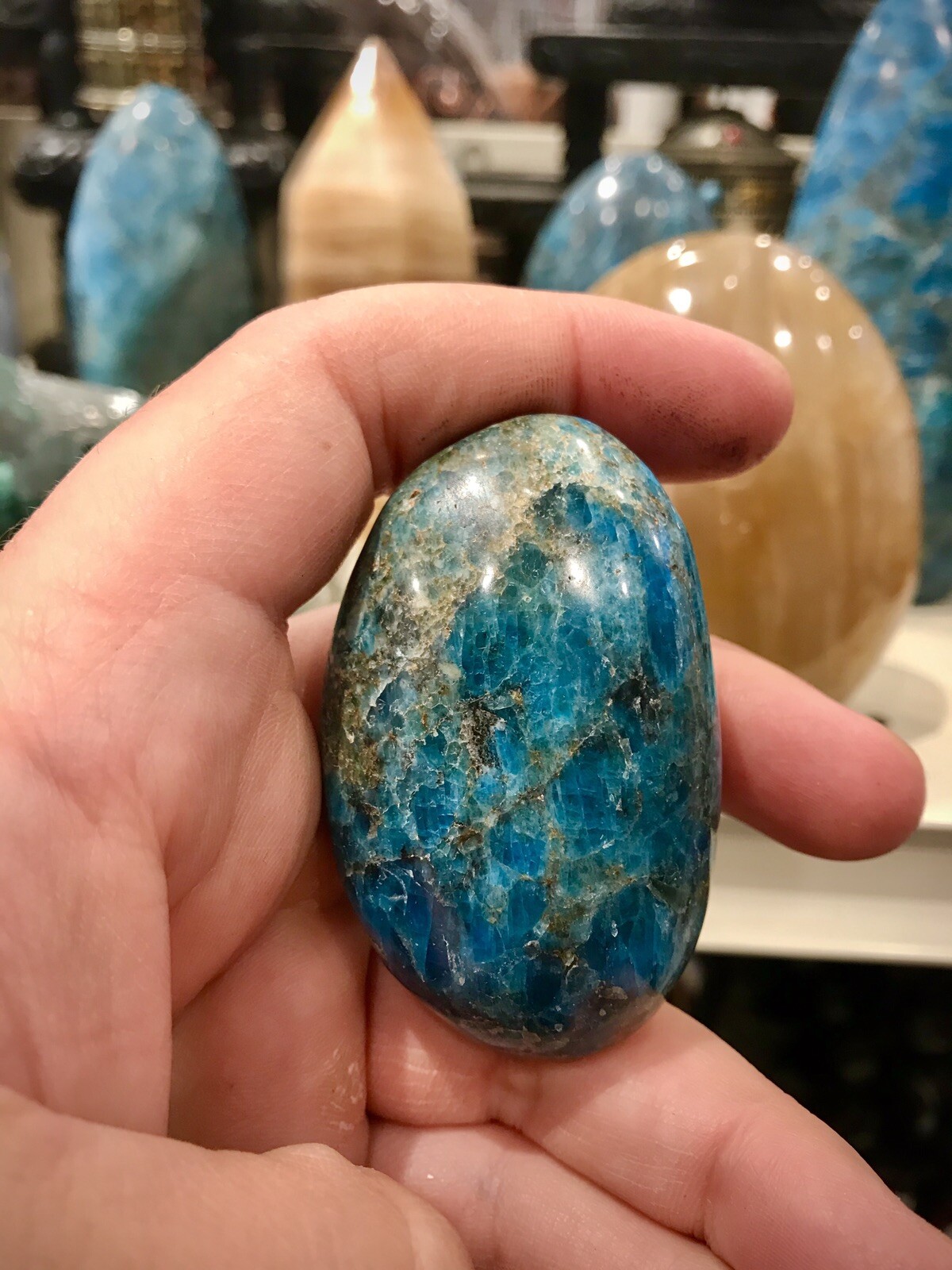 Blue Apatite Crystal Stone Rock Healing Crystals Yoga Reiki Meditation 2″ ZENDA