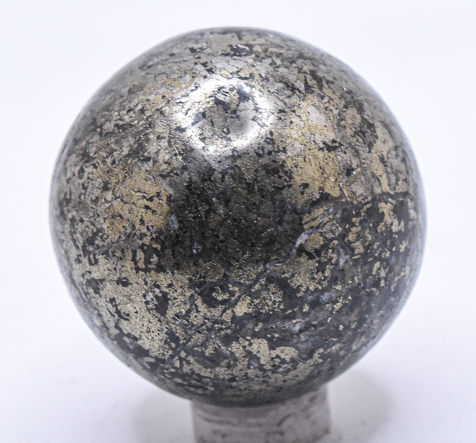 41mm 155g Chalcopyrite w/ Inclusions Sphere Polished Sparkling Mineral Ball Peru