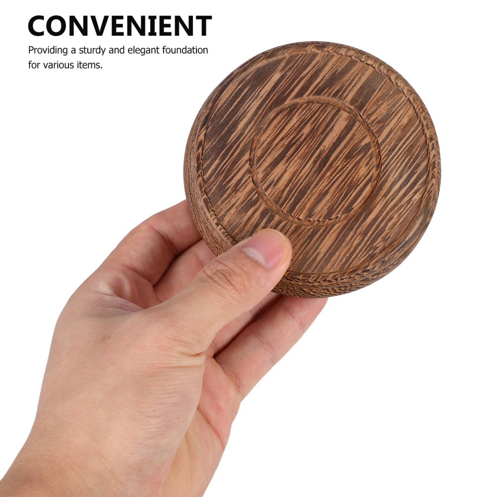 4 Set of 2 Durable Wooden Riser Bases for Flower Pots Fish Bowls and Bonsai