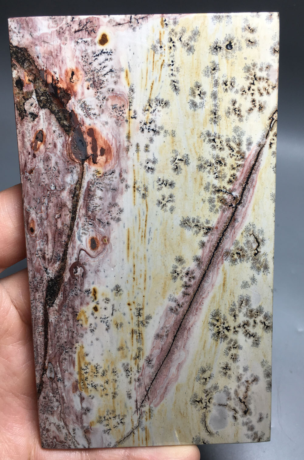 173g NATURAL dendritic traditional paiting slab QUARTZ CRYSTAL slab HEALING