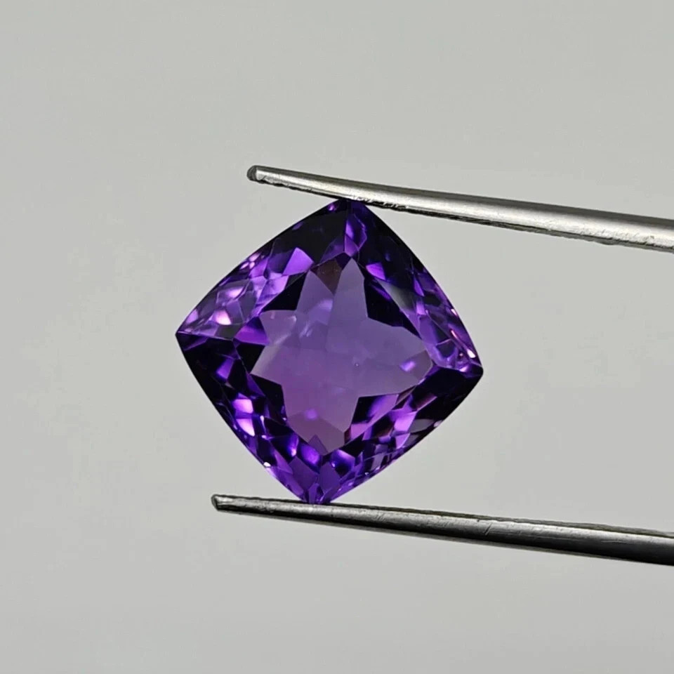 Natural Certified 9.55 Ct+ Amethyst Cushion Shape Amazing look Loose Gemstone
