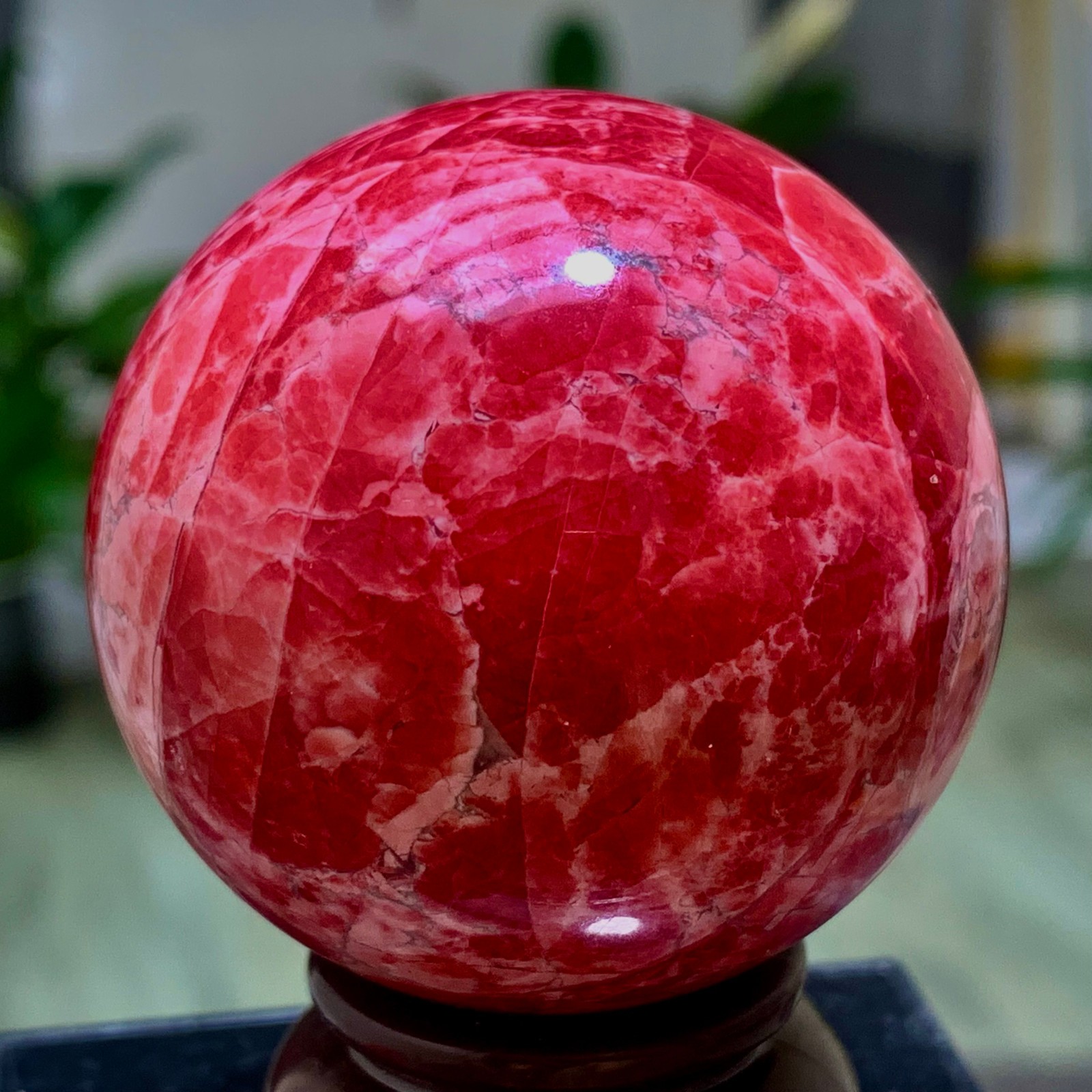 209G Natural Beauty Pink Peach Blossom Stone Ball Spiritual Crystal Ball Healing