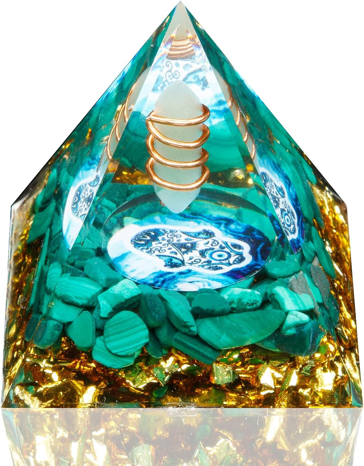 Orgone Pyramid, Small Healing Crystal Pyramid Porstive Energy Generator, Orgonit