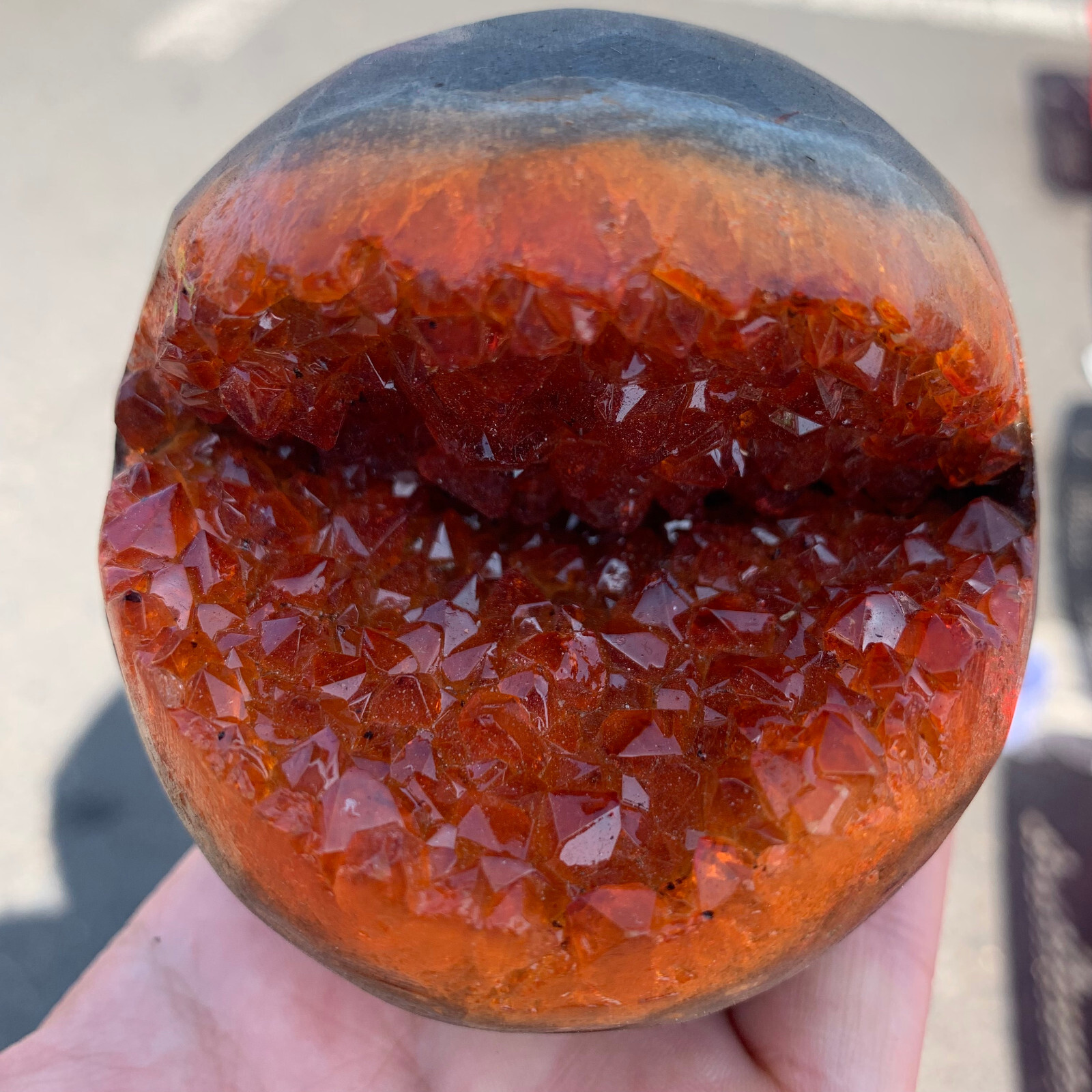 Natural Citrine geode quartz cluster crystal specimen Healing