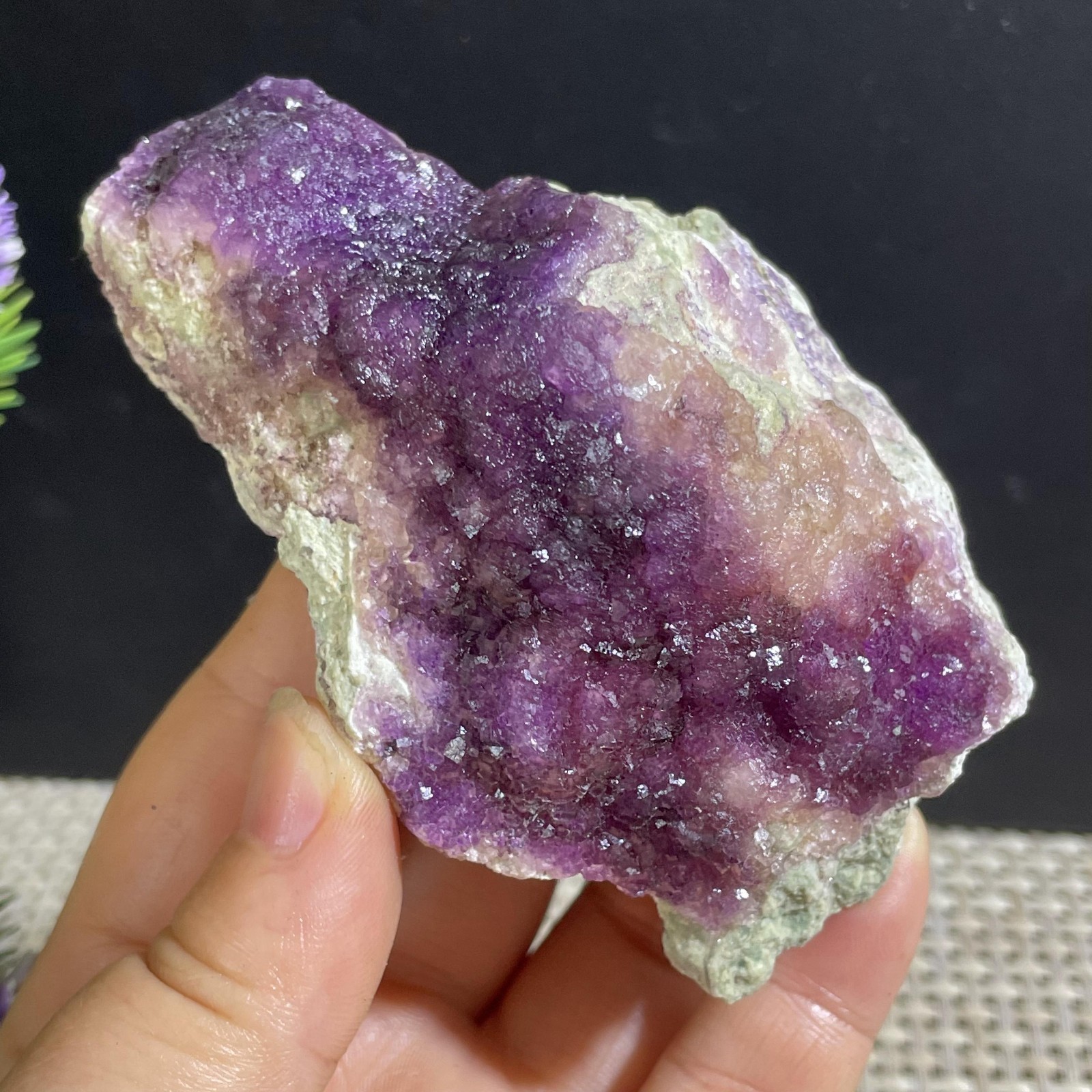 186g Deep Purple Fluorite Crystal Cluster Mineral Rough