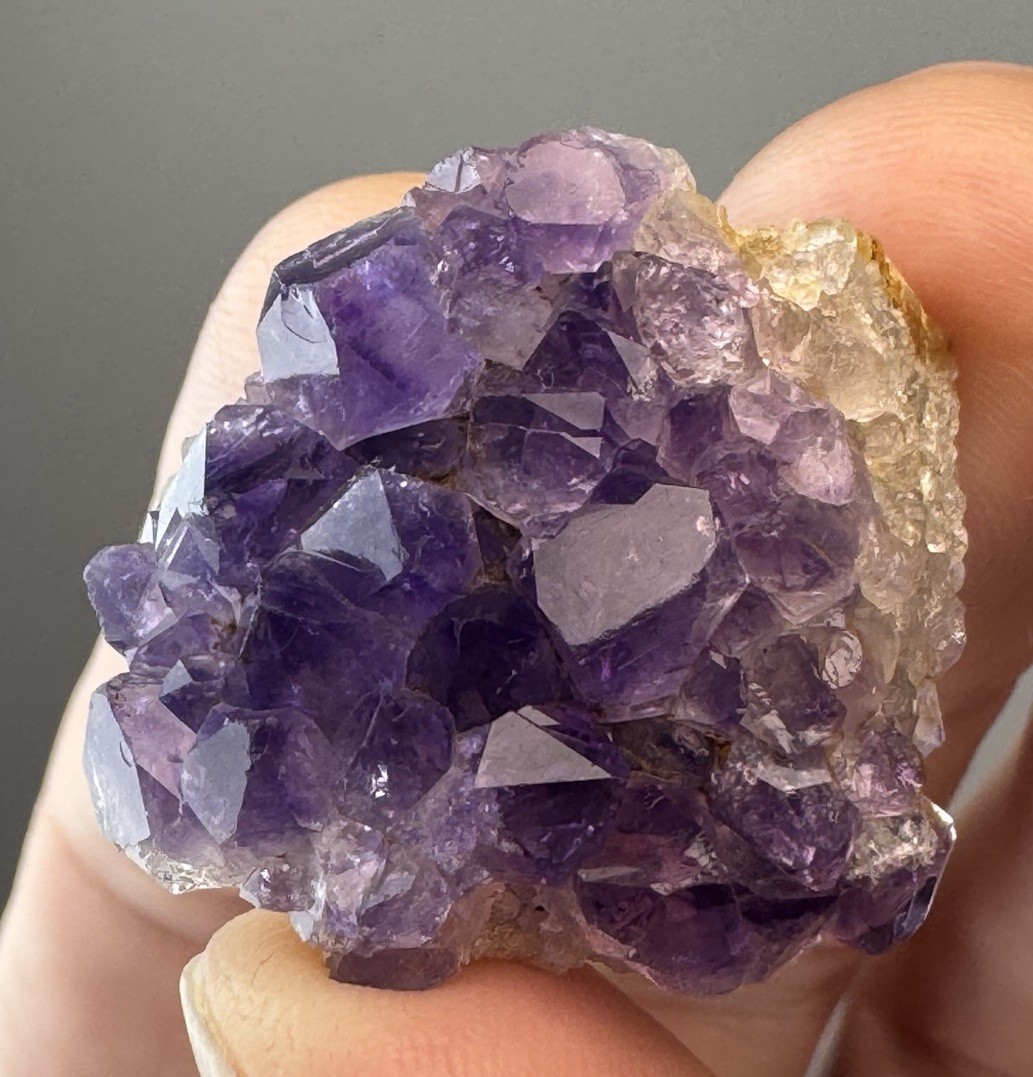 Druzy Deep Royal Purple Amethyst Collector 5 Piece Cluster Set From Brazil