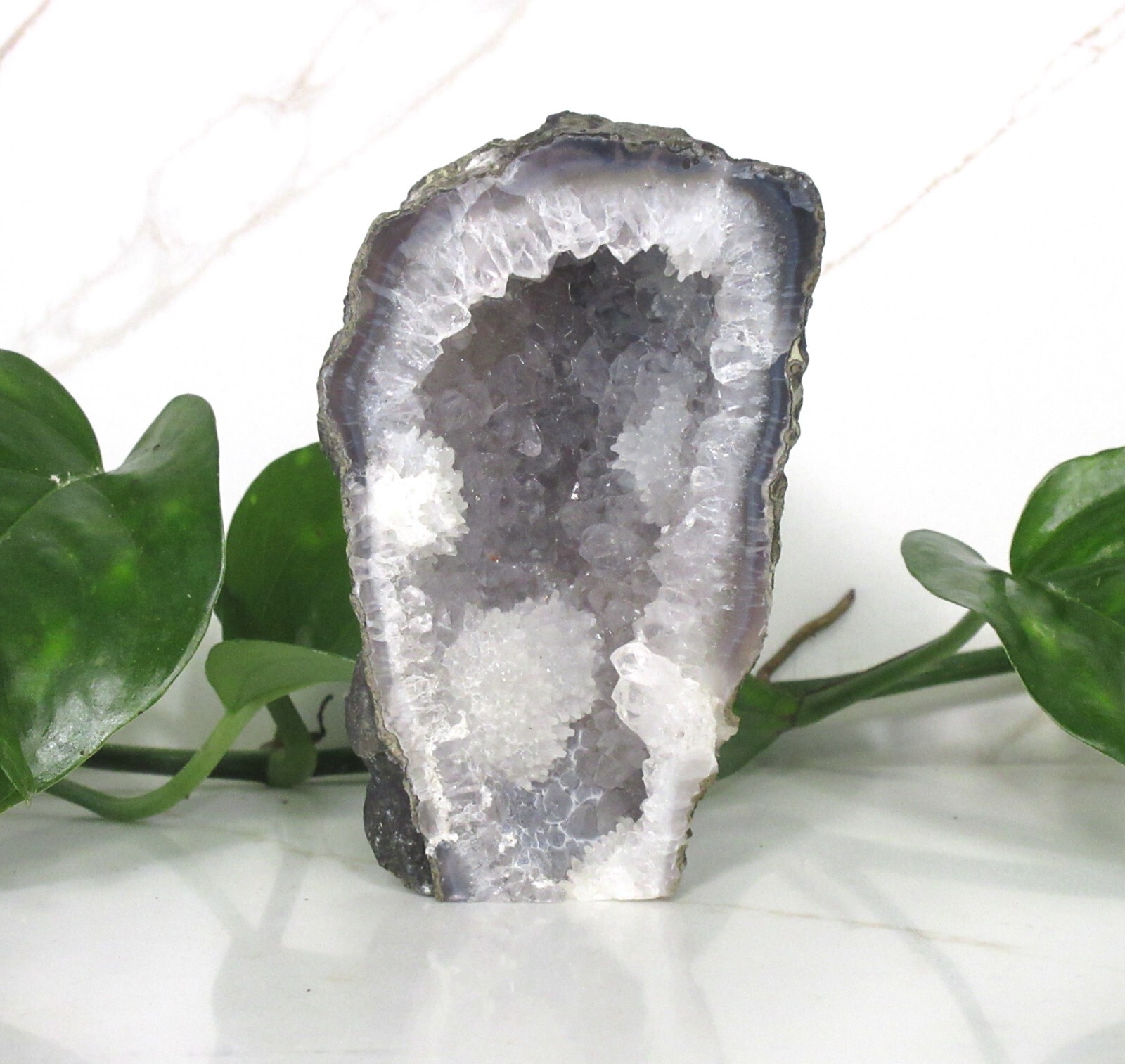Blue Amethyst Crystal Geode Halves Set Blue Druzy Crystal Rare Gemstone Gift Set