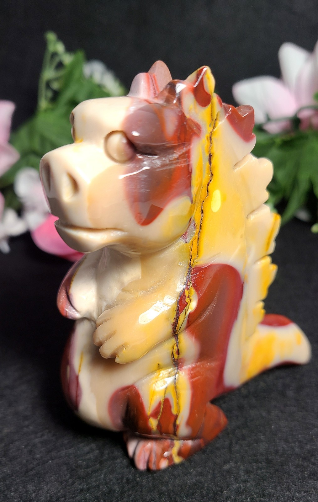 Rare Large 4″ 345g Mookaite Dragon Dinosaur Godzilla Crystal Stone Statue