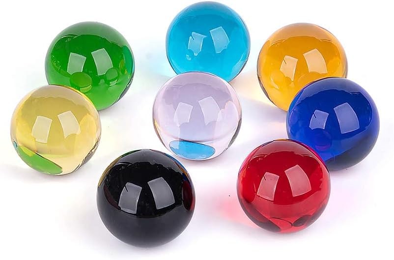 LONGWIN 8pcs Multicolor 40mm(1.6inch) Crystal Solid Ball Glass Sphere Gemston…