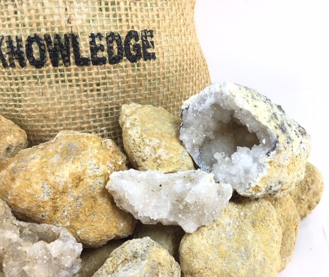 40 Break Your Own Geodes Quartz Crystals Druzy Bulk Pack – Whole Moroccan 1.5″