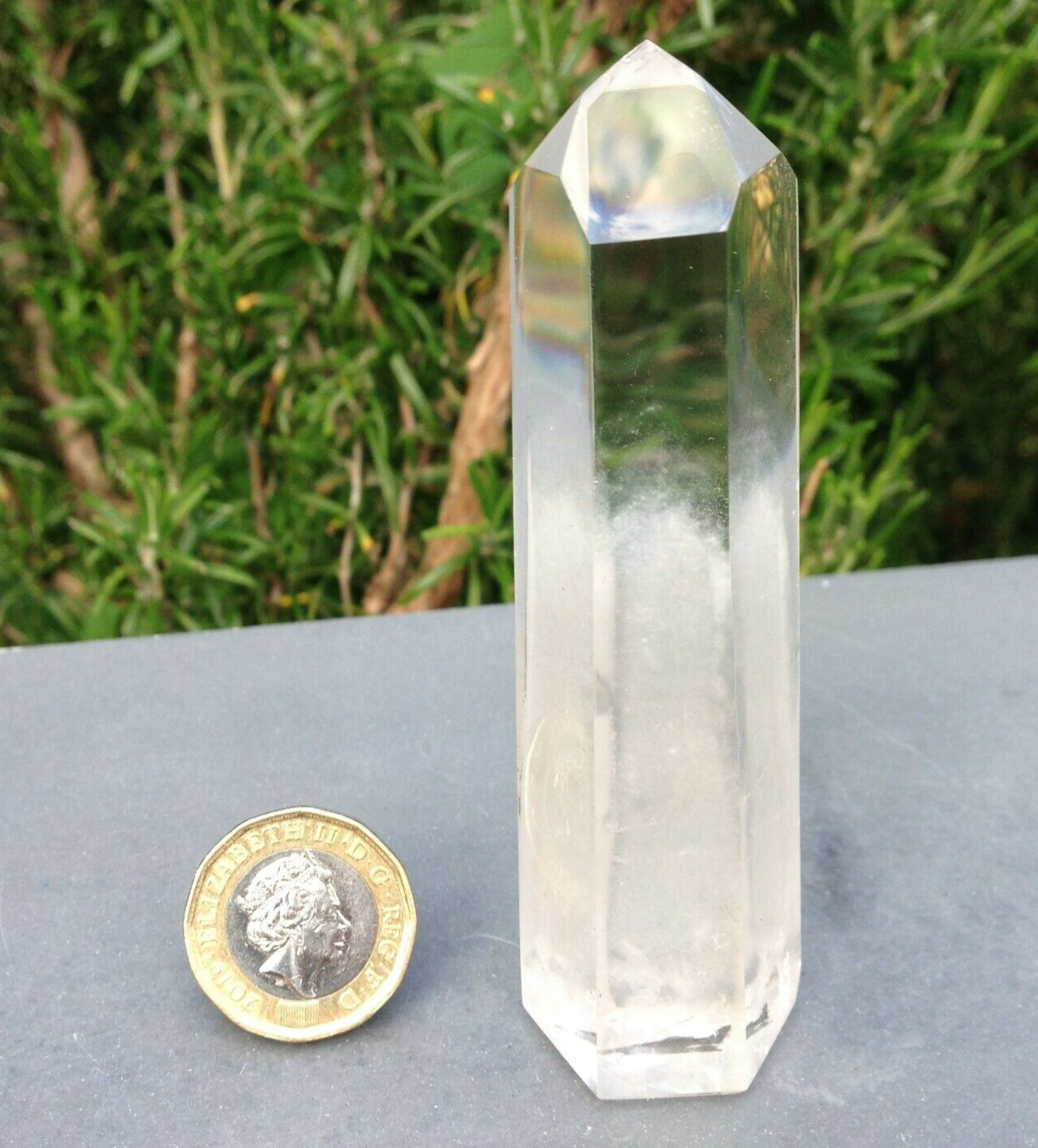Clear Quartz Phantom Crystal Point Healing Activator Earth 102g 9.67×2.95×2.4cm
