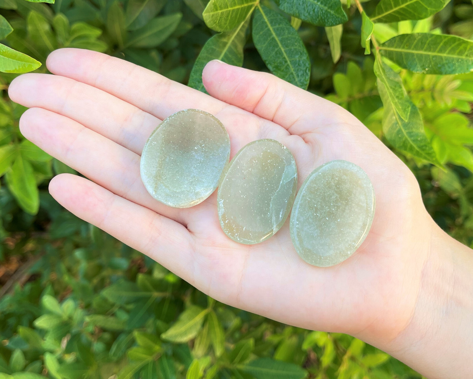 Green Aventurine Worry Stone (Smooth Polished Green Aventurine Palm Stone)