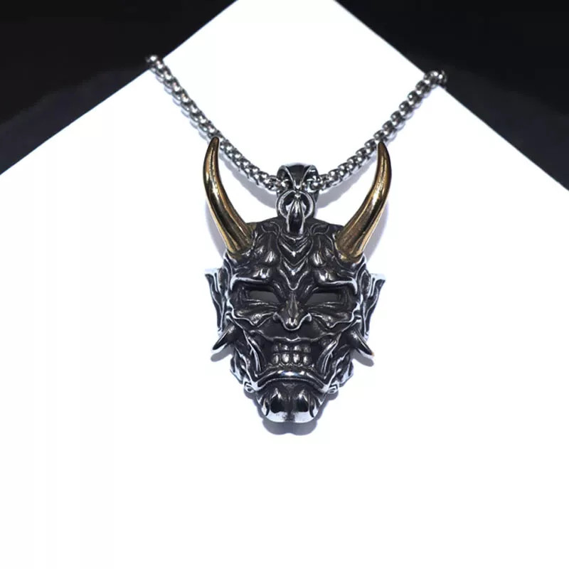 Men’s Fashion Jewelry Gothic Demon Devil Skull Silver Gold Pendant Necklace