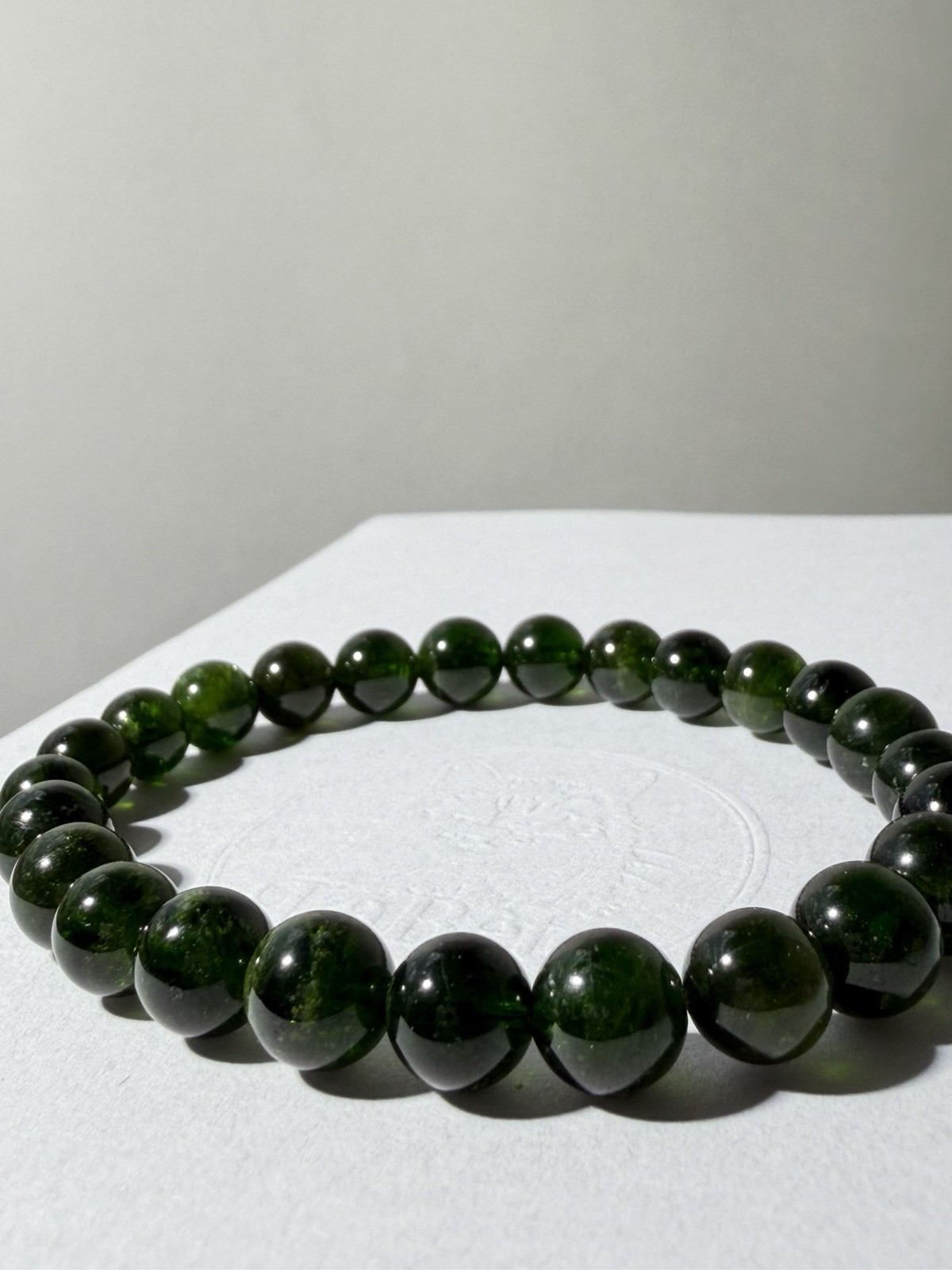 Transparent Chrome Diopside Deep Emerald Green Natural Gemstone Bracelet