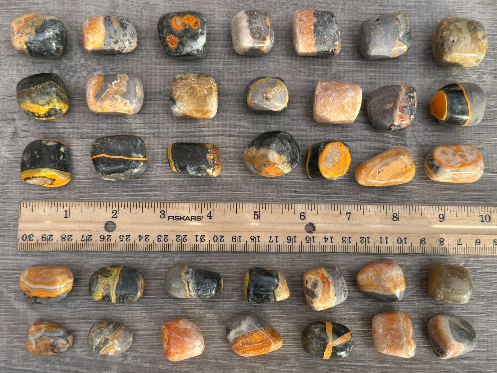 Grade A++ Bumblebee Jasper Tumbled Stones, 0.75-1.25″ Tumbled Bumblebee Jasper