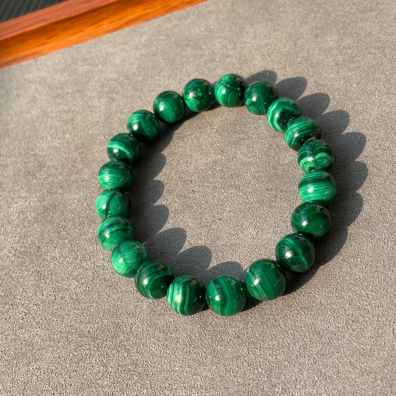 Natural Malachite Bracelet 10mm Green Gems Healing Energy Reiki Stretch Bracelet