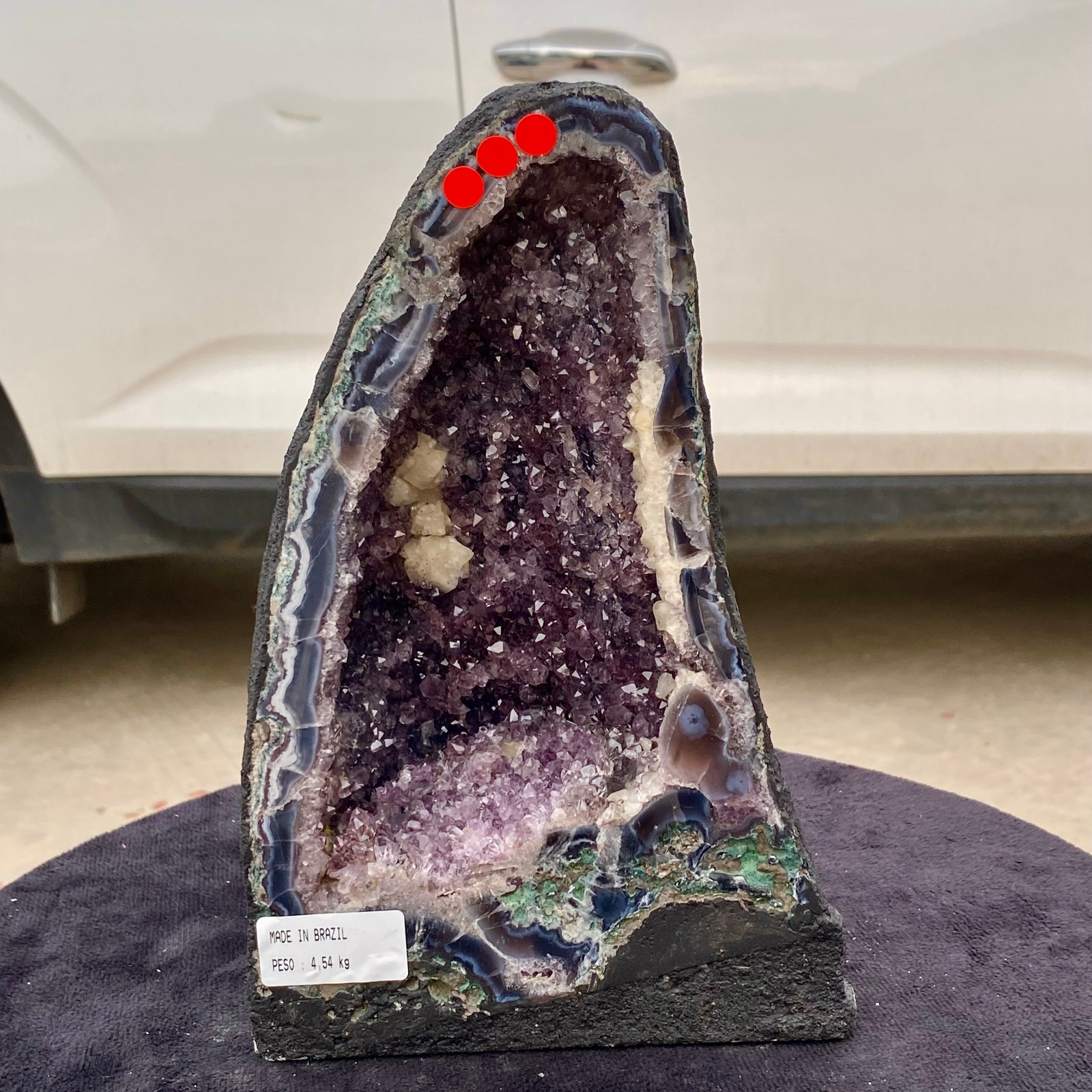 10LB Large natural amethyst geode quartz crystal cluster cathedral energy hea