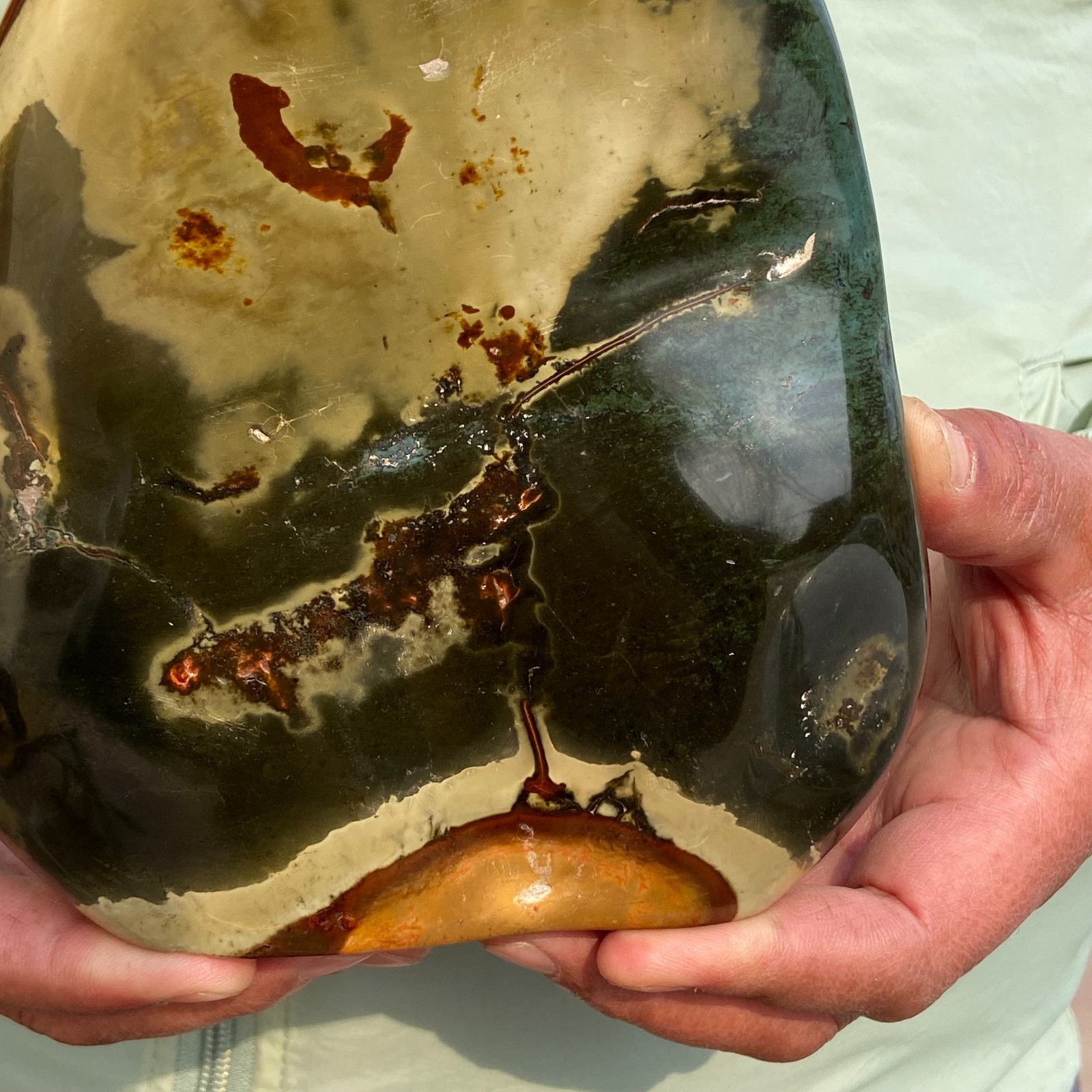 3.92LB Top Polychrome Ocean Landscape Jasper Stone Mineral Display Specimen