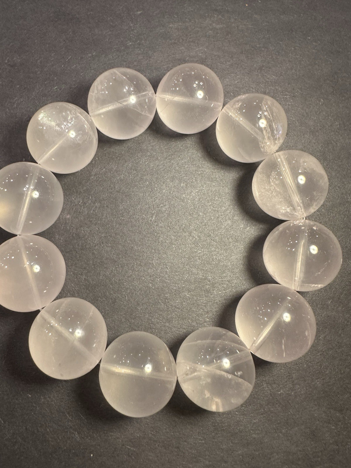 19mm+ Mozambique rose quartz Bracelet