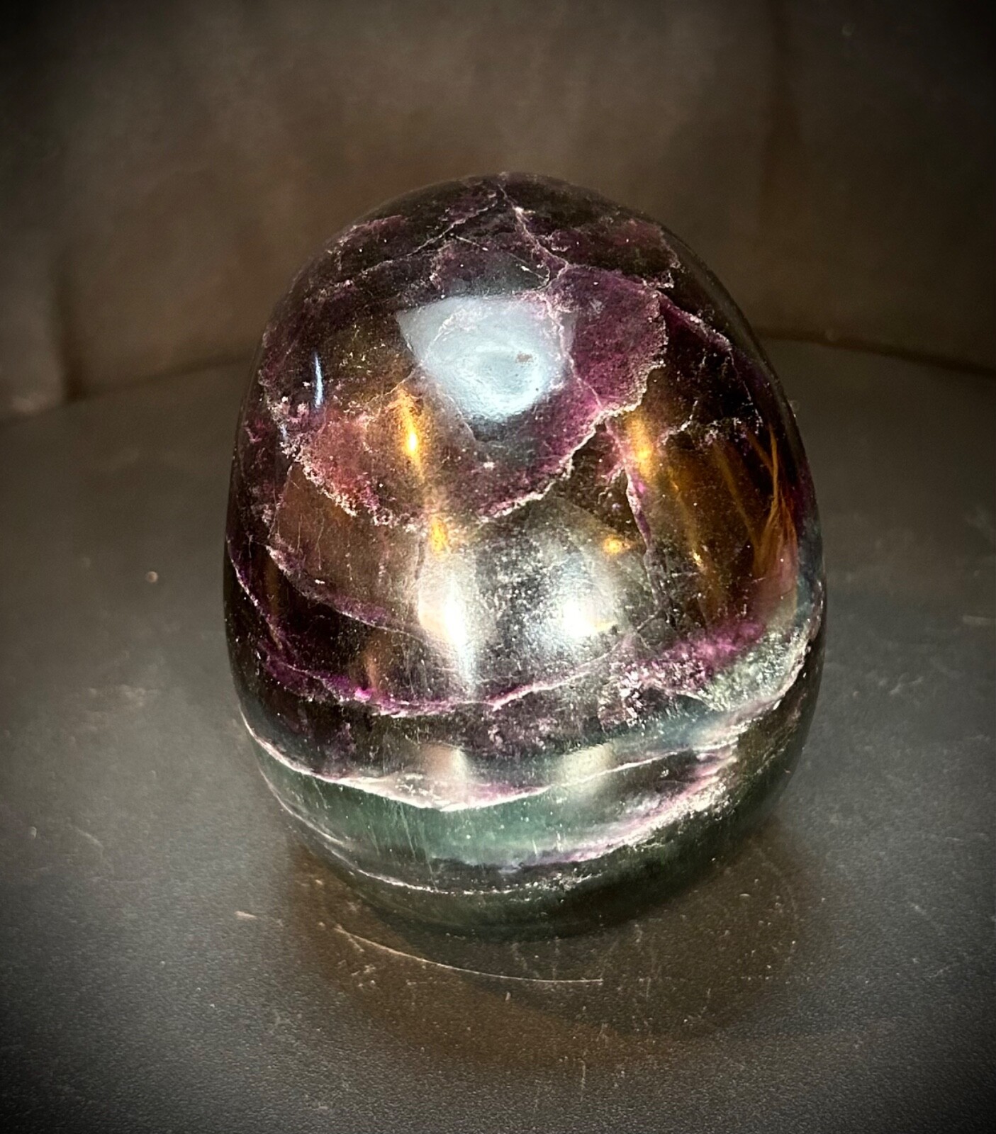 4.5″ Fancy Rainbow Fluorite Skull 2lb 11.8oz