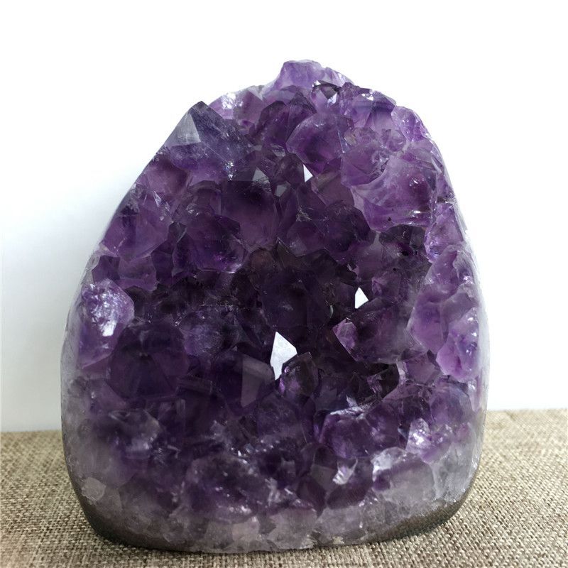 Cut Base Natural Amethyst Quartz Crystal Cluster Healing Stone Geode Specimen US