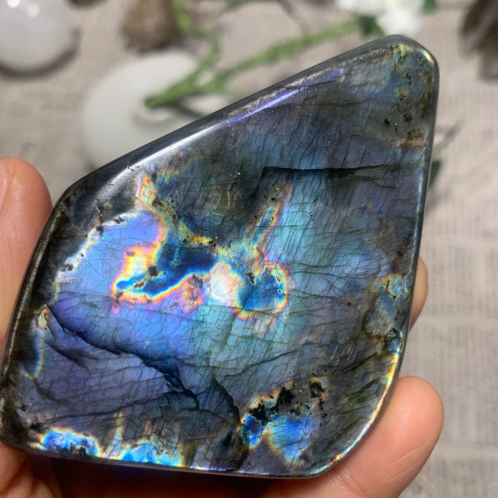 314g Natural Purple Flash Labradorite Crystal Healing Specimen