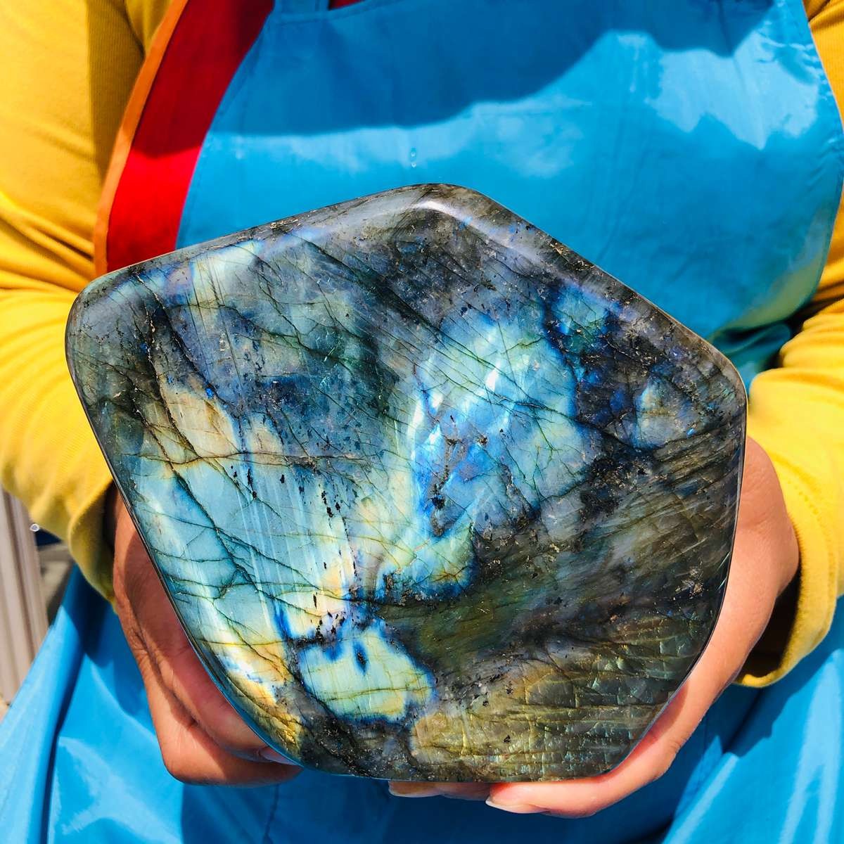 4.02LB Natural Labradorite Rough Stone For Spiritual Healing Home Decor MH4718