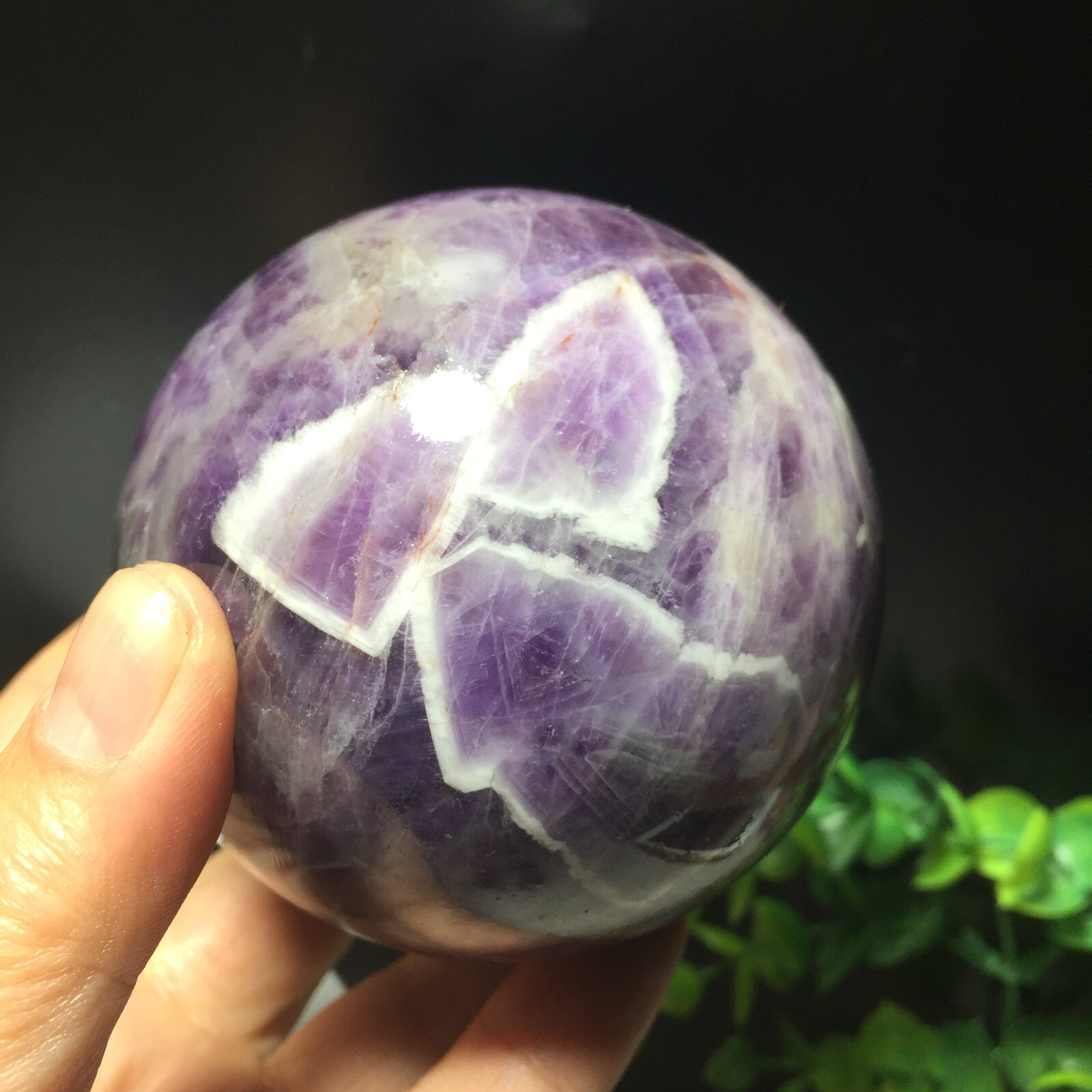 556g 73mm Natural Dreamy Amethyst ball quartz crystal sphere healing 214