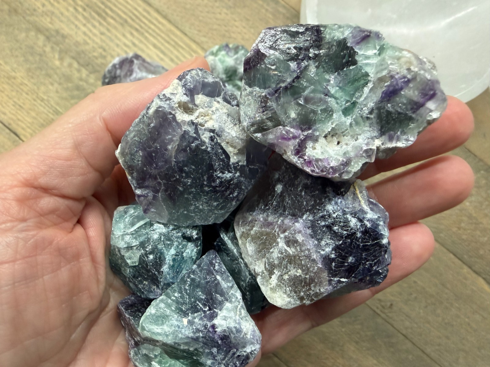 Rainbow Fluorite Rough Stones Bulk 1 lb Natural Raw Crystals Healing Meditation