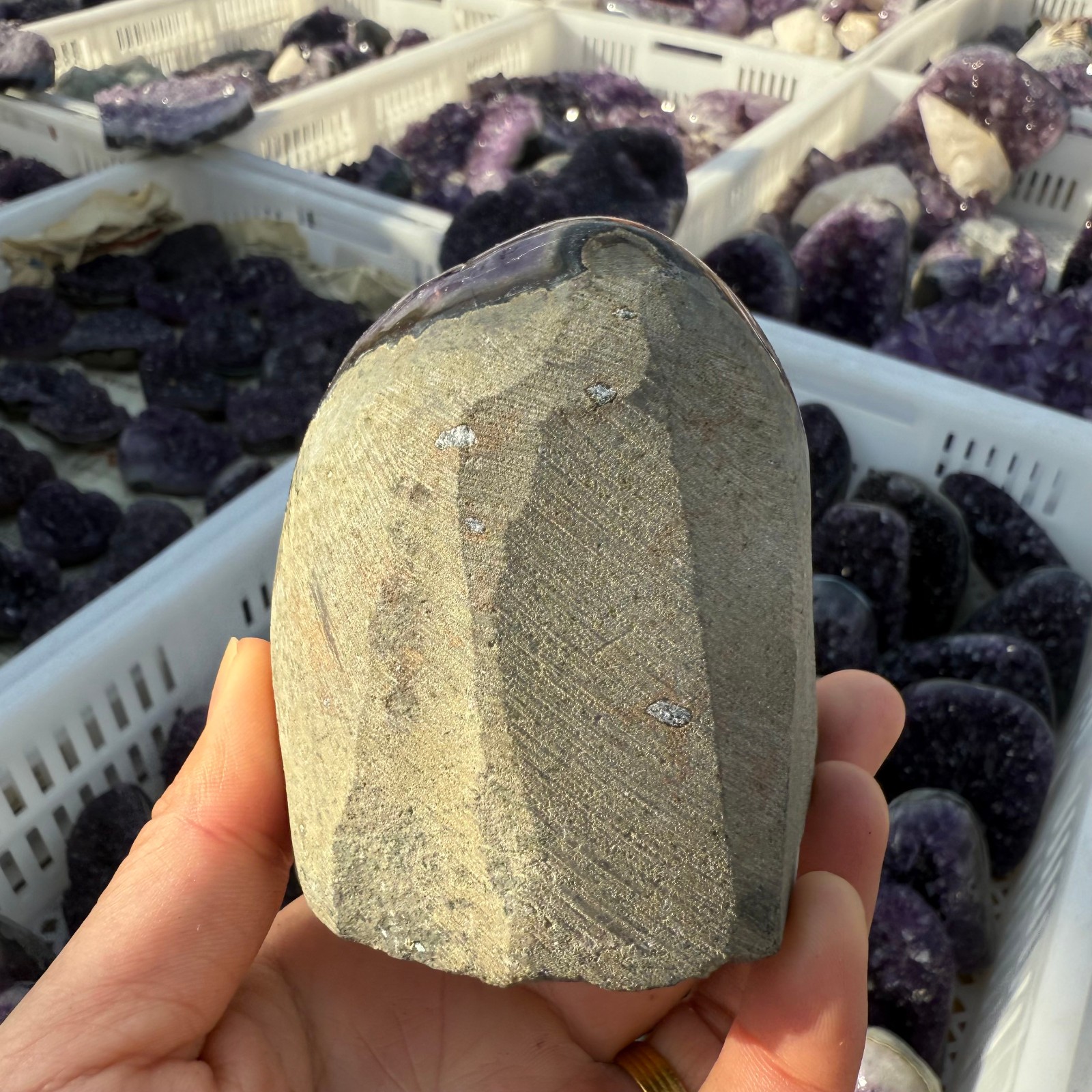 500g+ Natural Amethyst geode quartz clustercrystal specimen Healing1pc