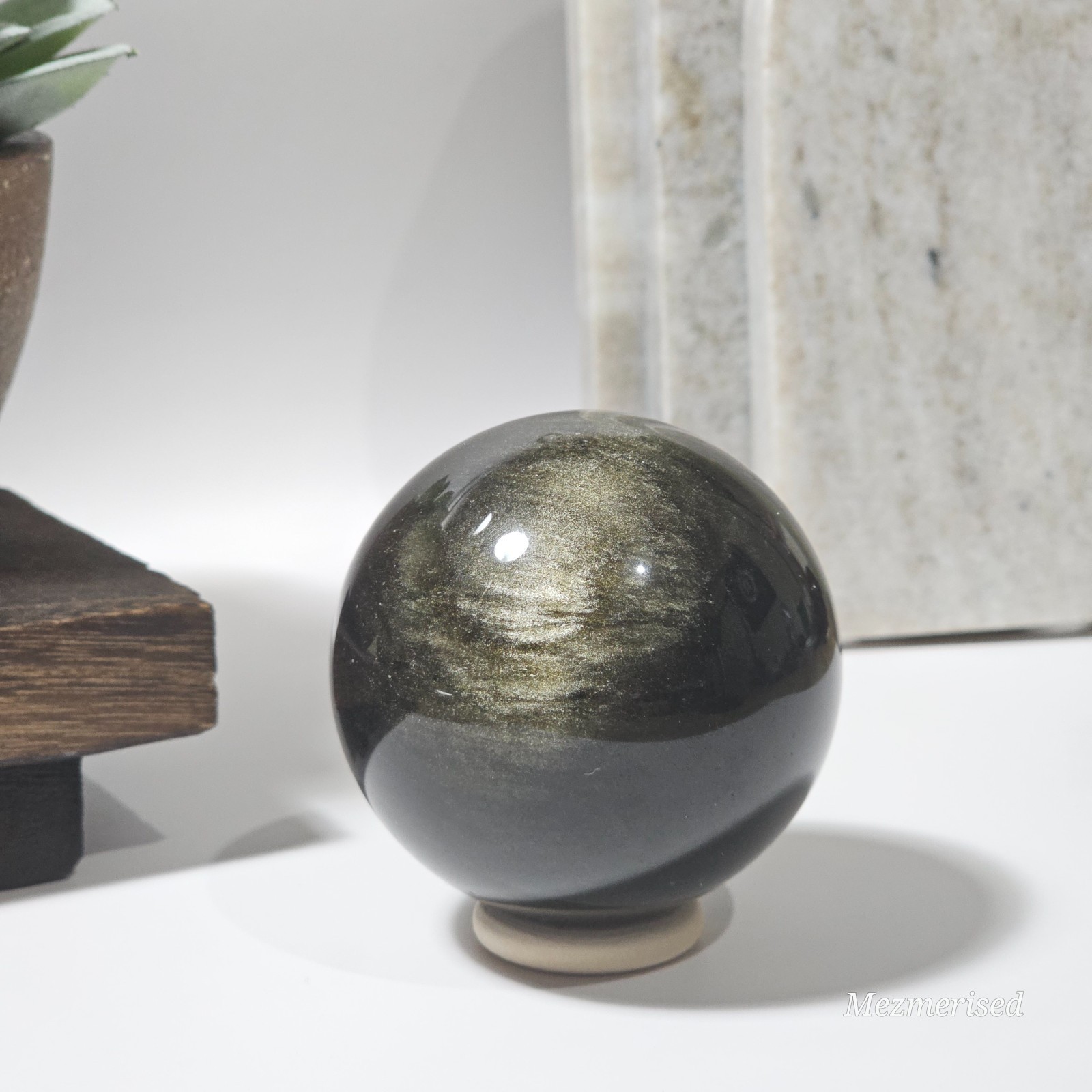 Gold Sheen Obsidian Sphere | Option C | 305g