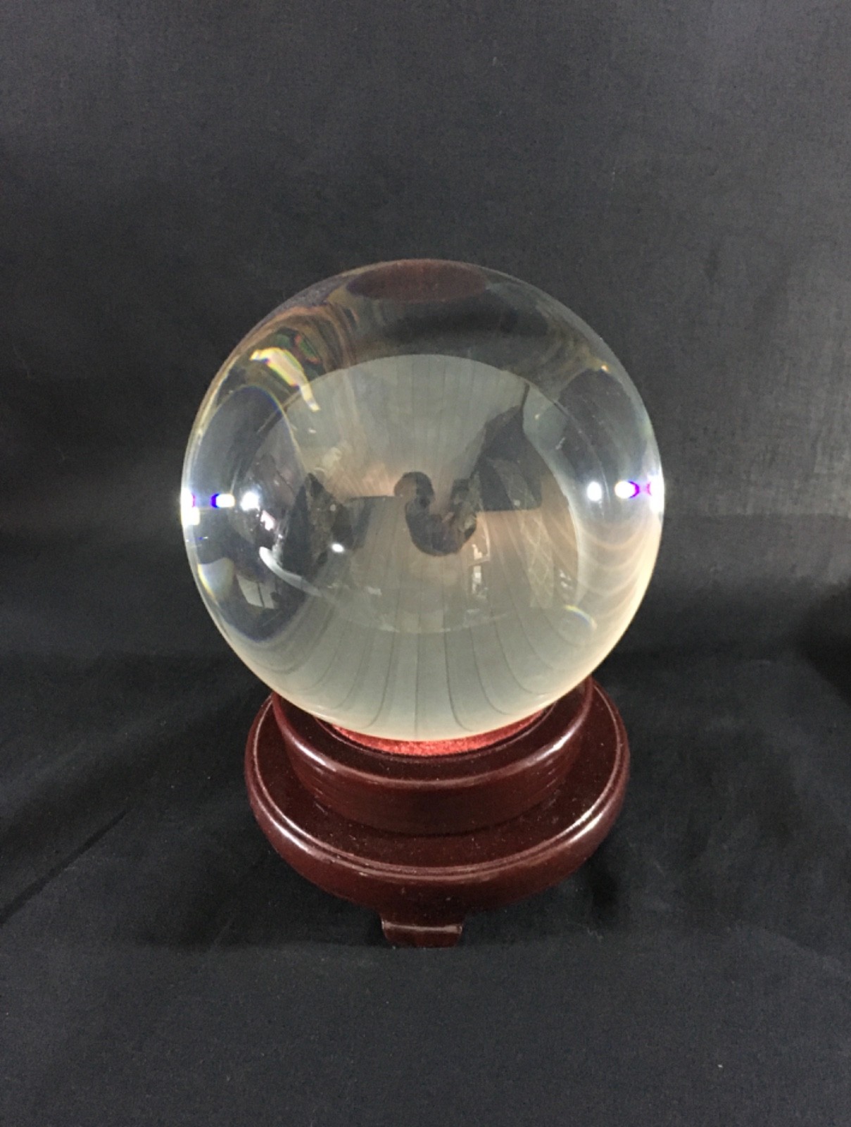 Clear crystal ball, 150mm or about 6″, with stand (#8515)