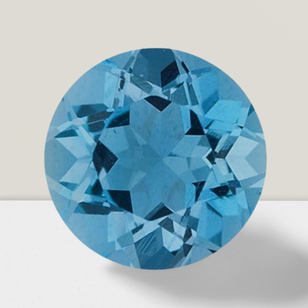 Aquamarine Round Cut Gemstone 3.50 Cts – 10 mm Flawless Loose Gem