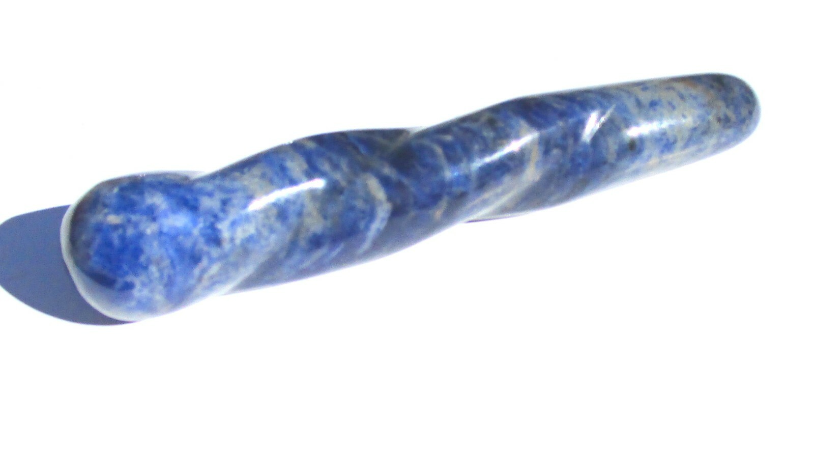 Sodalite Message Wand Dark Blue Crystal 4 3/4″ L x 0.9 ” Widest Point