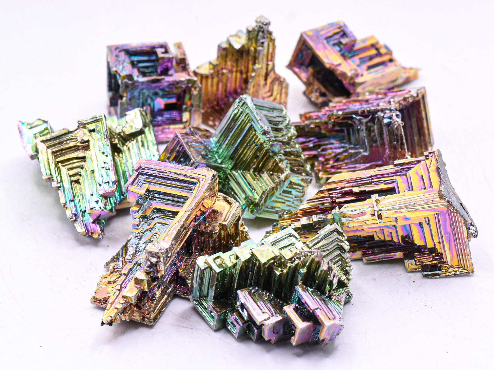 Rainbow Bismuth Bi Crystal Specimen Metal Element Collectible Mineral 1 2 5 pcs
