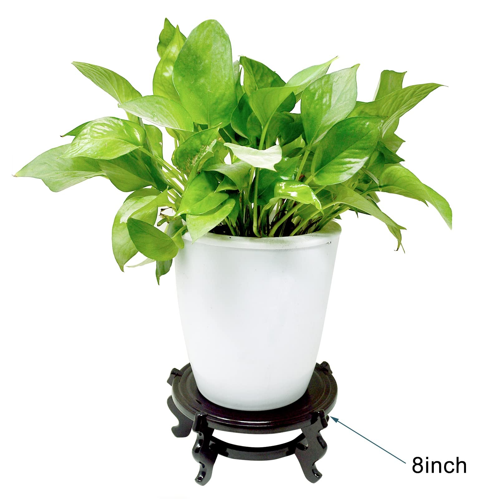 Feng Shui Chinese Wooden Fishbowl Planter Display Stand (10 Inch)