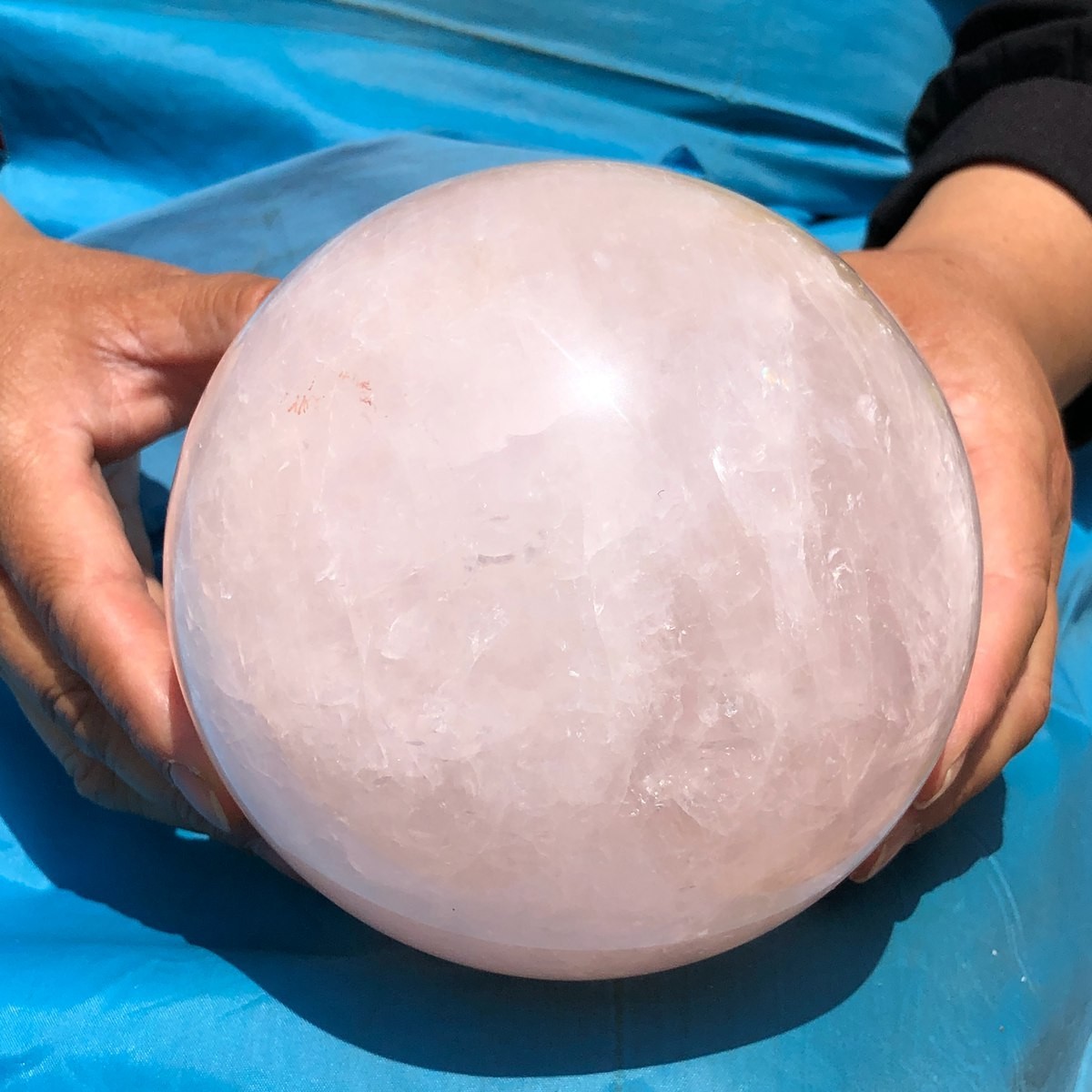 6.13 LB Natural Pink Rose Quartz Crystal Sphere Ball Healing Reiki 5082
