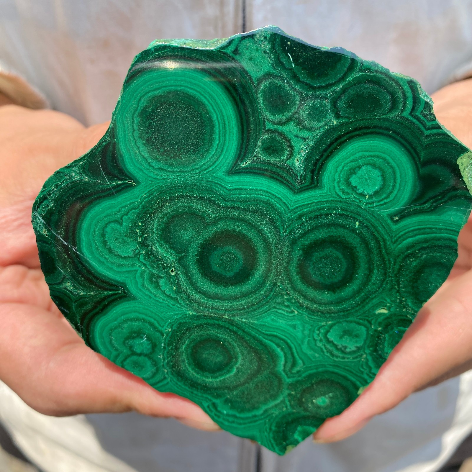 290g Beautiful Natural malachite crystal slice rough Gemstone Mineral specimen