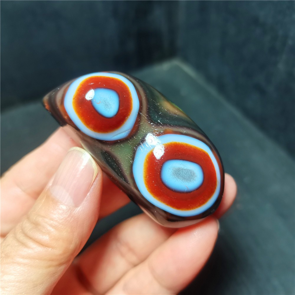 Rare 58.6G Natural Inner Mongolia Gobi Eye Agate Crystal Healing WYY4049