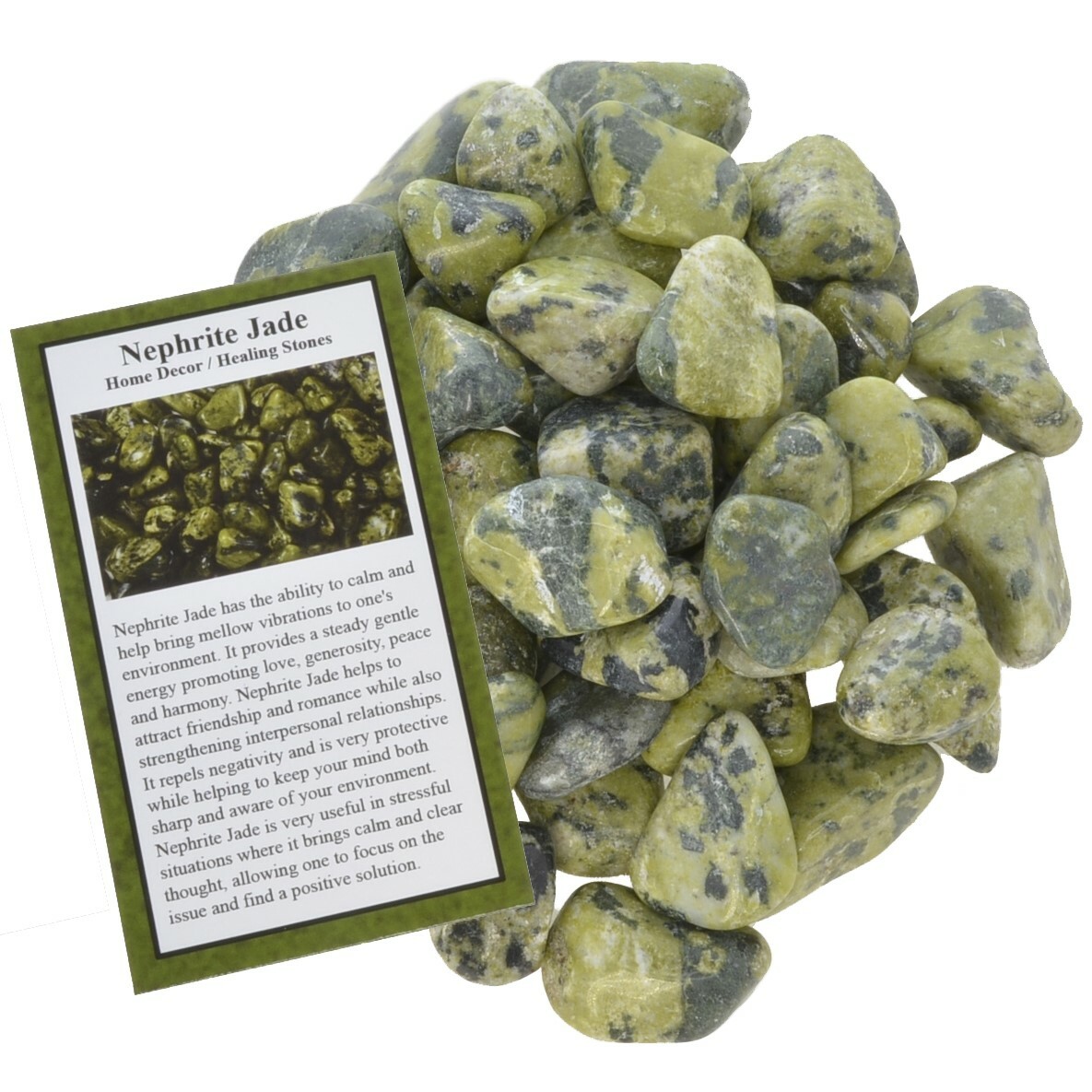 3 lbs Nephrite Jade Tumbled Stones – Grade 1 – Small – 0.75″ to 1.25″ Avg.