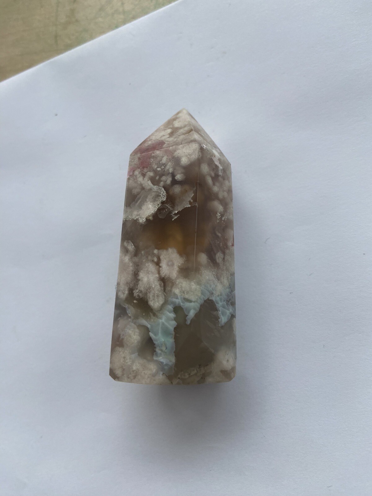 Flower Blossom Agate Crystal Tower Point 7-8cm Obelisk HIGH QUALITY DRUZY Polish