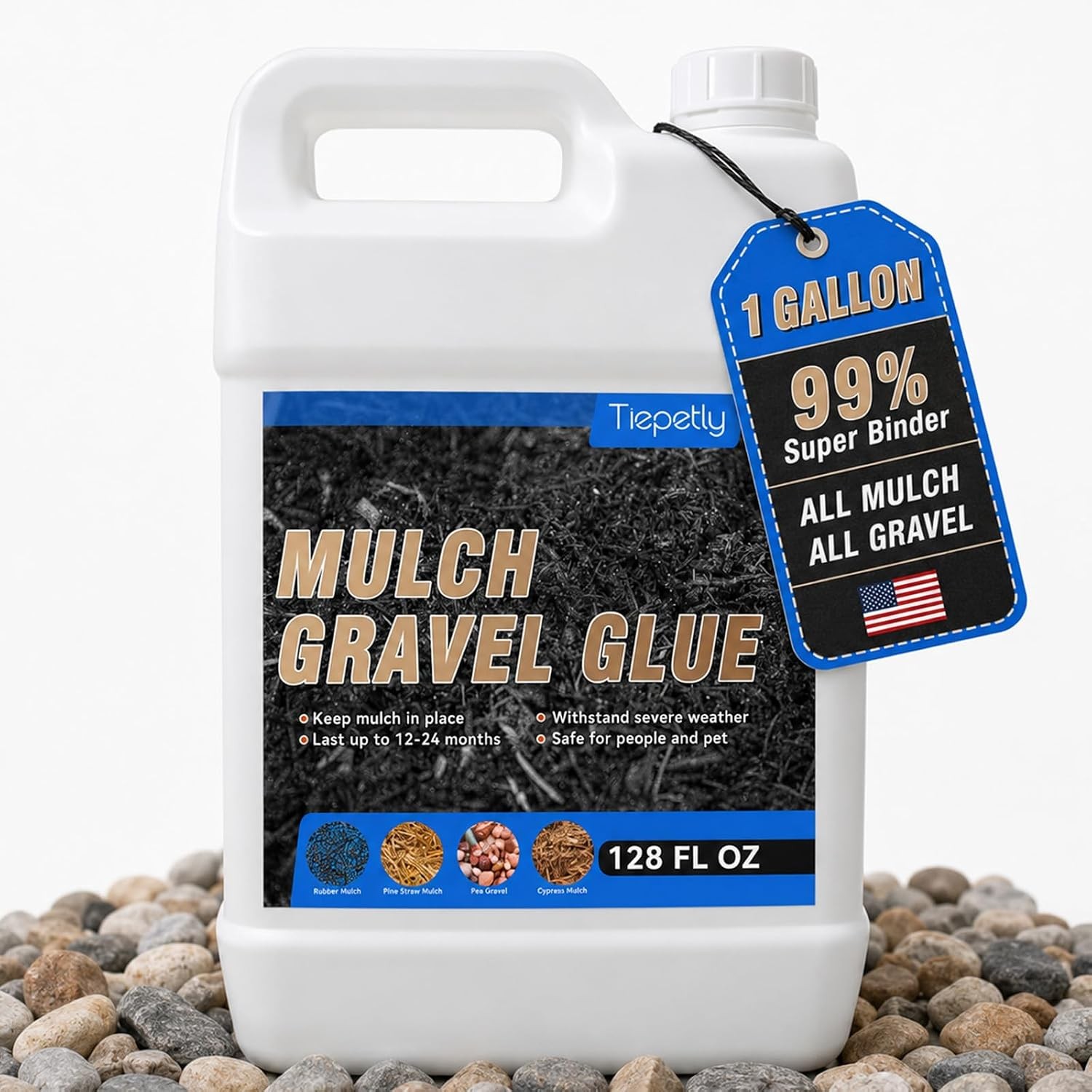 1 Gallon Rock and Gravel Glue, Landscape Glue Spray for Rocks, Safe, Super Stron