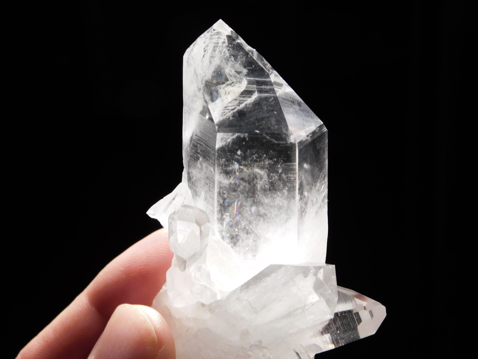 RAINBOWS TRANSLUCENT Quartz Crystal Cluster Collier Creek ARKANSAS 103gr