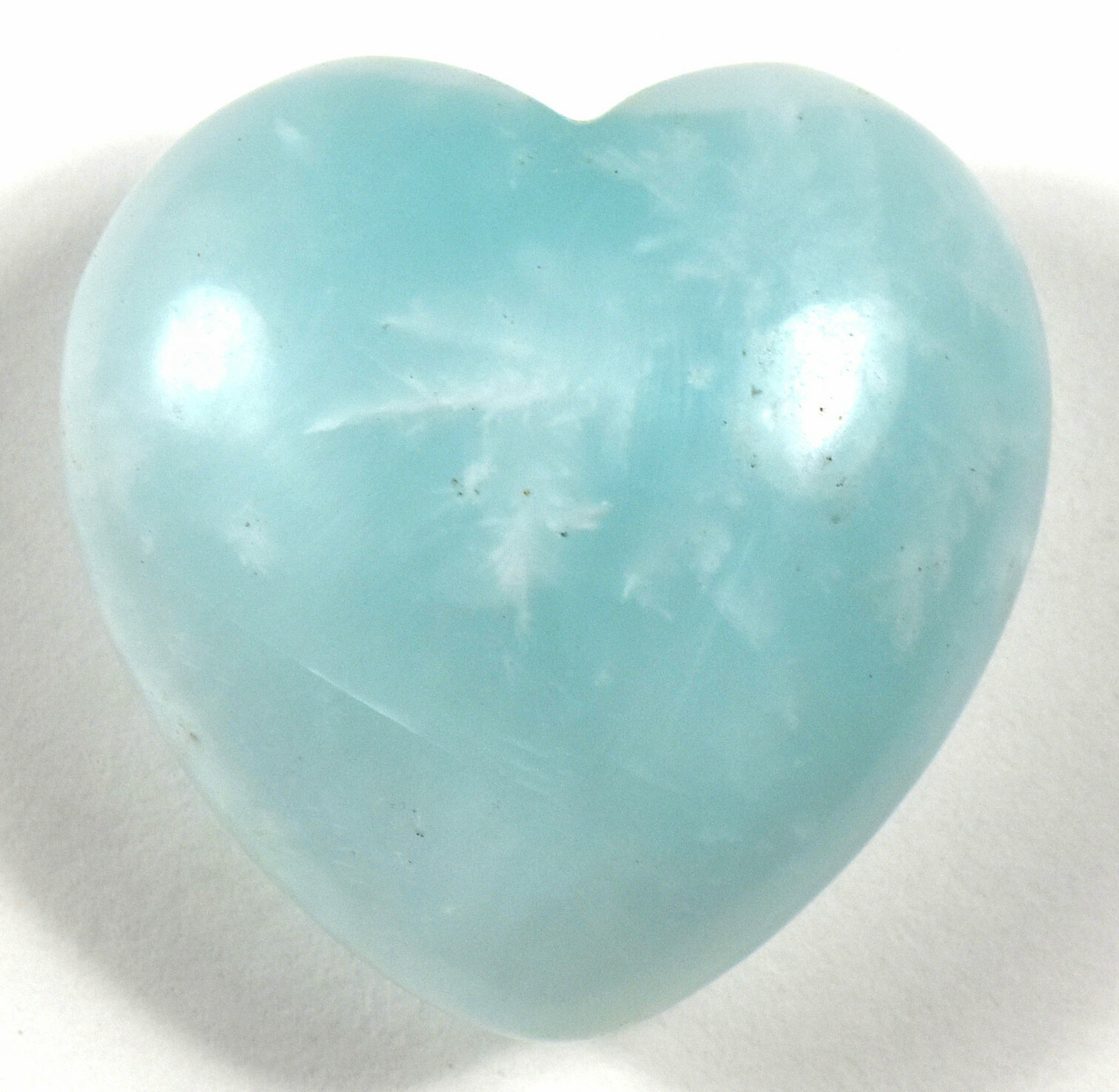 30mm Blue Aquamarine Puffy Heart Natural Beryl Gemstone Crystal – Brazil (1PC)
