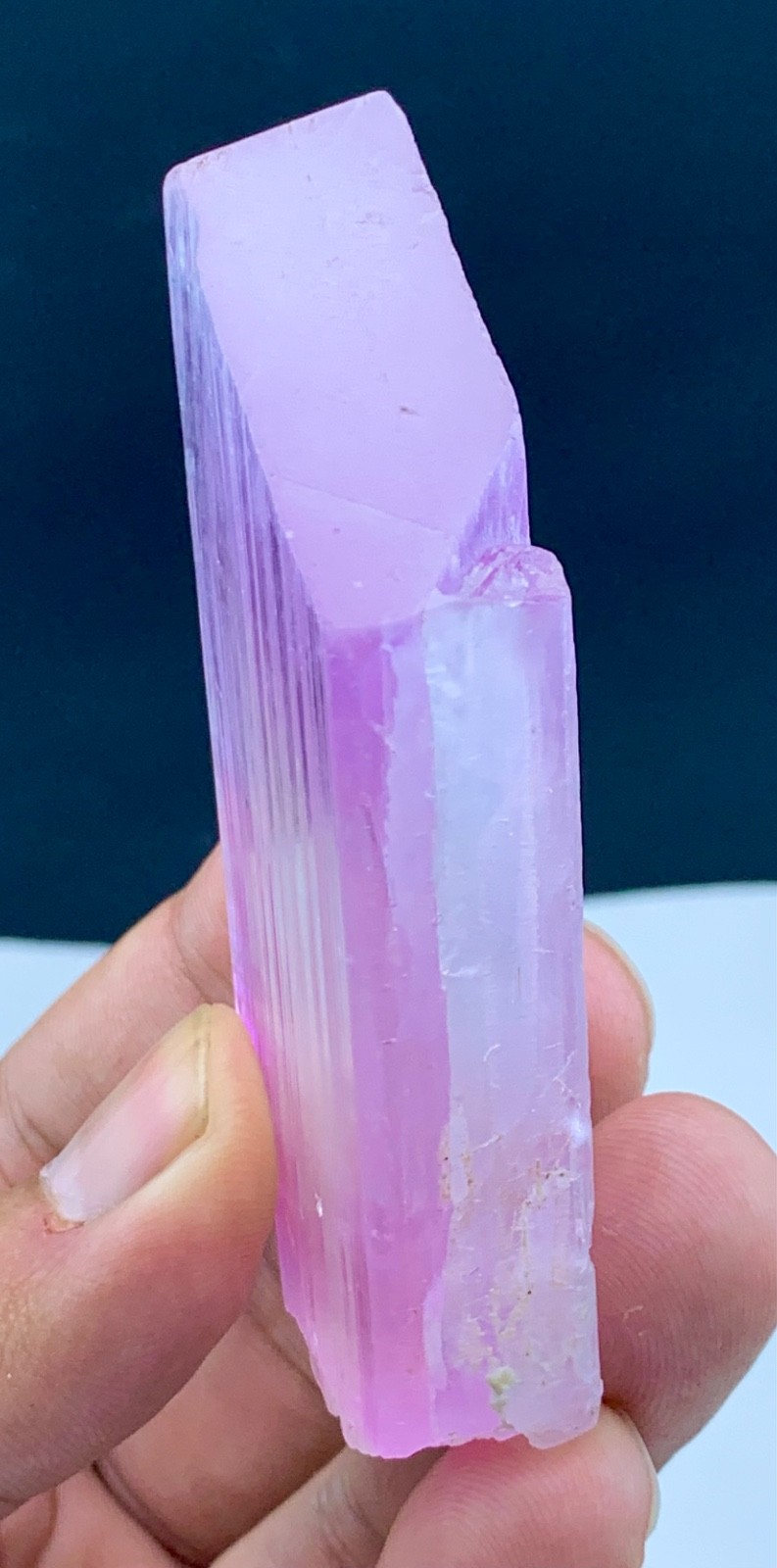 147 Gm Pink Kunzite Natural DT, Gemmy Wonderful Shape Crystal Combine Quartz—AFG