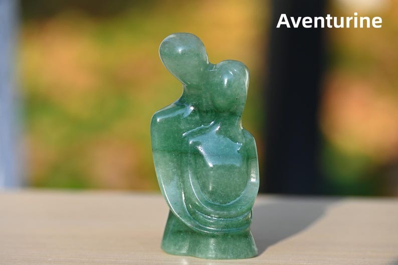 3″ Natural Quartz carved Lovers Reiki Healing Crystal Decor Ornament Gift 1pc