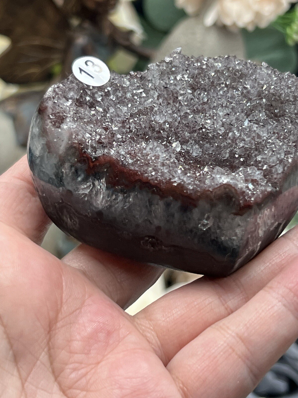 Natural Black Amethyst Sugar Druzy 3 kinds Geode Carved Hearts Free ship & Gift