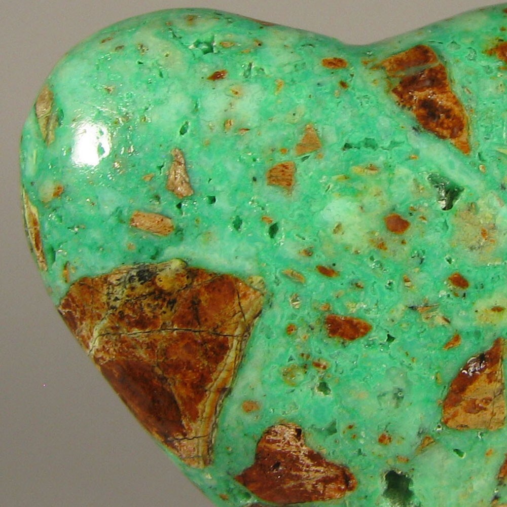 40mm Rare SMITHSONITE Heart Polished Palm Stone – Indonesia